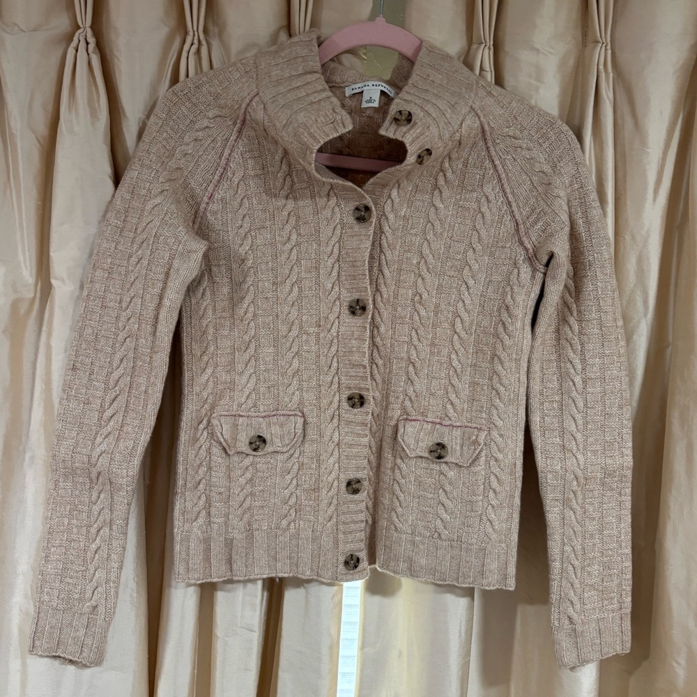 Banana Republic Women's Cable Knit Cardigan - Cream
